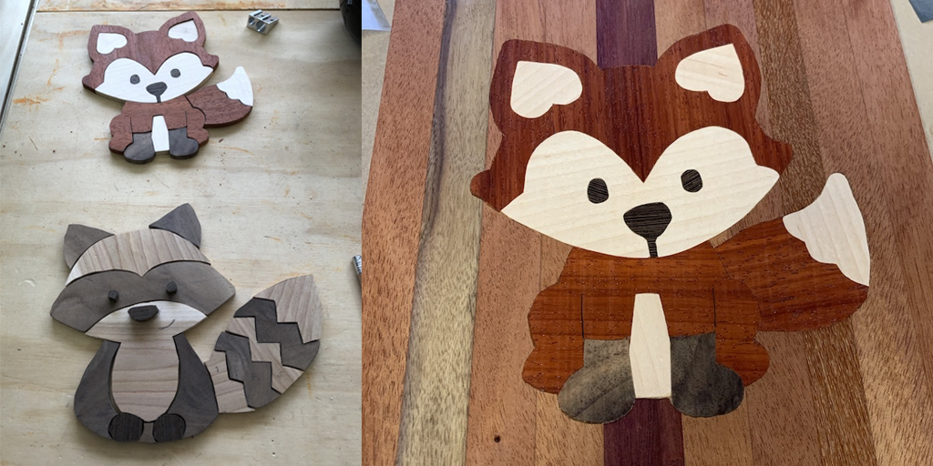 Wood Panel With Cartoon Fox